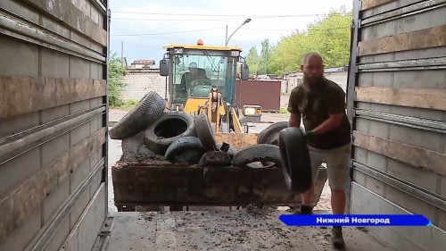 Старые шины утилизируют в Нижнем Новгороде